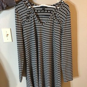 Black and White Striped Dress